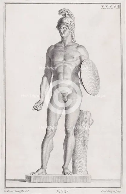 Statue of Mars, 1734. Creators: Carlo Gregori, Giovanni Domenico Campiglia.