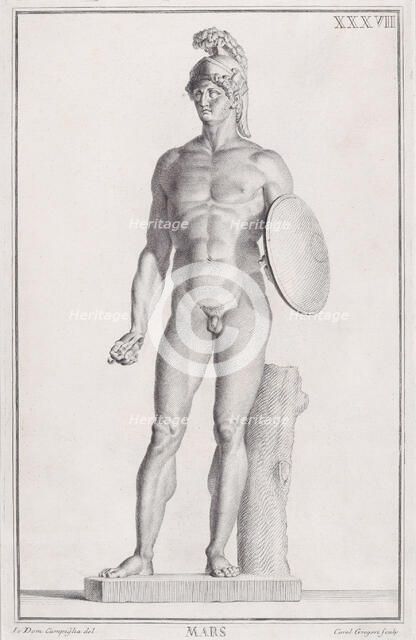 Statue of Mars, 1734. Creators: Carlo Gregori, Giovanni Domenico Campiglia.
