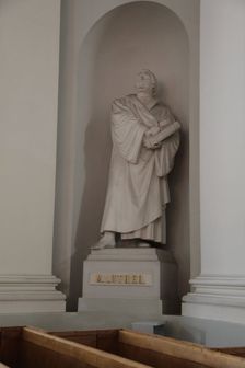 Statue of Martin Luther, Lutheran Cathedral, Helsinki, Finland, 2011. Creator: Sheldon Marshall
