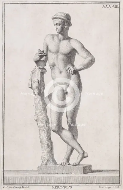 Statue of Mercury, 1734. Creators: Carlo Gregori, Giovanni Domenico Campiglia.