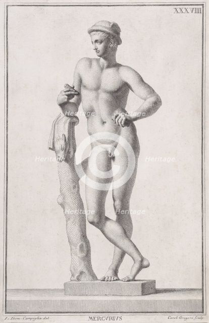 Statue of Mercury, 1734. Creators: Carlo Gregori, Giovanni Domenico Campiglia.