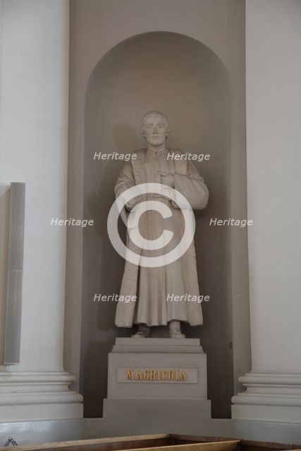 Statue of Mikael Agricola, Lutheran Cathedral, Helsinki, Finland, 2011.  Creator: Sheldon Marshall.