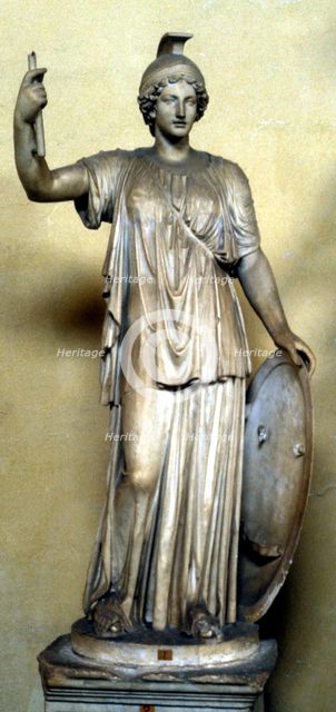 Statue of Minerva, Ancient Roman goddess of wisdom, and patroness of the arts. Artist: Unknown