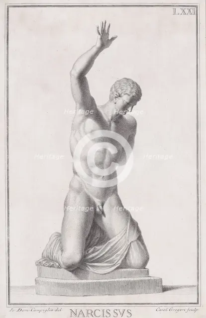 Statue of Narcissus, 1734. Creators: Carlo Gregori, Giovanni Domenico Campiglia.