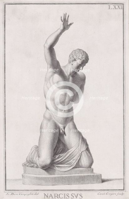 Statue of Narcissus, 1734. Creators: Carlo Gregori, Giovanni Domenico Campiglia.