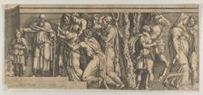 Statue of Niobe and her Worshippers, with Apollo and Diana and other Figures, 1543-47. Creator: Unknown