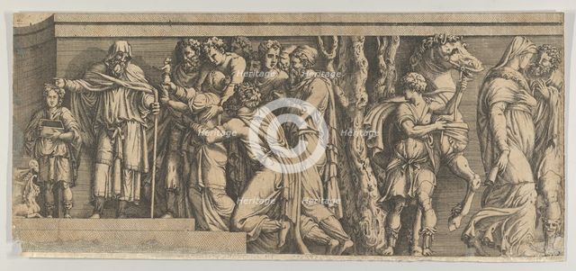Statue of Niobe and her Worshippers, with Apollo and Diana and other Figures, 1543-47. Creator: Unknown.