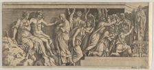 Statue of Niobe and her Worshippers, with Apollo and Diana and other Figures, 1543-47. Creator: Anon