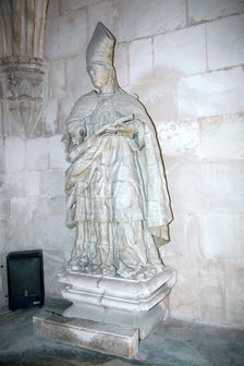 Statue of a bishop, Monastery of Alcobaca, Alcobaca, Portugal, 2009. Creator: Samuel Magal