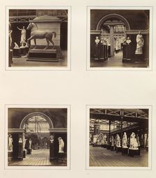 [Statue of a Horse; Roman Court, Portrait Busts of Emperors; Doorway of Roman Court, F..., ca. 1859. Creator: Attributed to Philip Henry Delamotte
