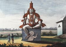 Statue of a Hindu evil genie, 1828. Artist: Anon