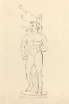 Statue of a Male Nude before a Tree. Creator: John Flaxman