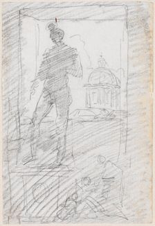 Statue of a Nude before a Window View, probably c. 1754/1765. Creator: Hubert Robert