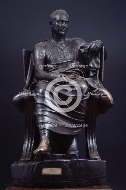 Statue of a poet, possibly Menander (Roman copy of lost Greek original), early 19th century. Creator: Unknown.