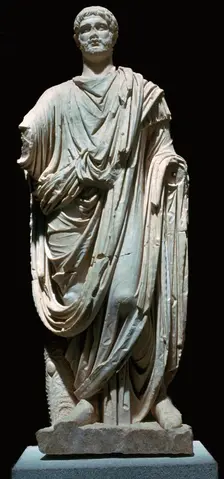 Statue of a Roman citizen with a toga, 1st century BC