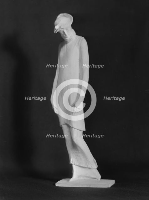 Statue of a woman by Mario Korbel, between 1914 and 1928. Creators: Arnold Genthe, Mario Korbel.