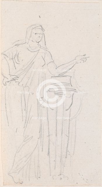 Statue of a Vestal Virgin, probably c. 1754/1765. Creator: Hubert Robert.