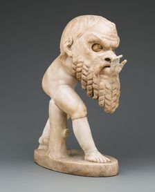 Statue of a Young Satyr Wearing a Theater Mask of Silenos, About 1st century. Creator: Unknown