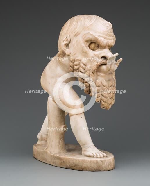 Statue of a Young Satyr Wearing a Theater Mask of Silenos, About 1st century. Creator: Unknown.