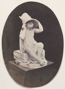 Statue of a Youth in Large Hat (from a John R. Johnston album), before 1857. Creator: Unidentified Photographer