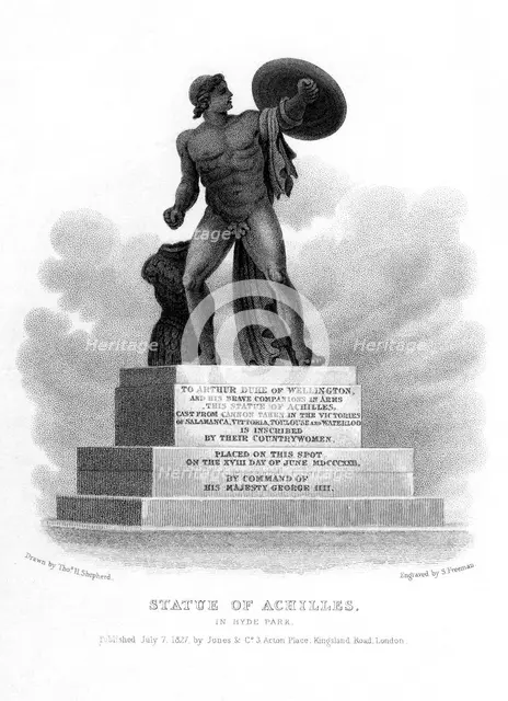 Statue of Achilles, Hyde Park, London, 1827.Artist: S Freeman