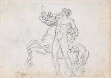 Statue of Alexander and Bucephalus [recto], probably c. 1754/1765. Creator: Hubert Robert