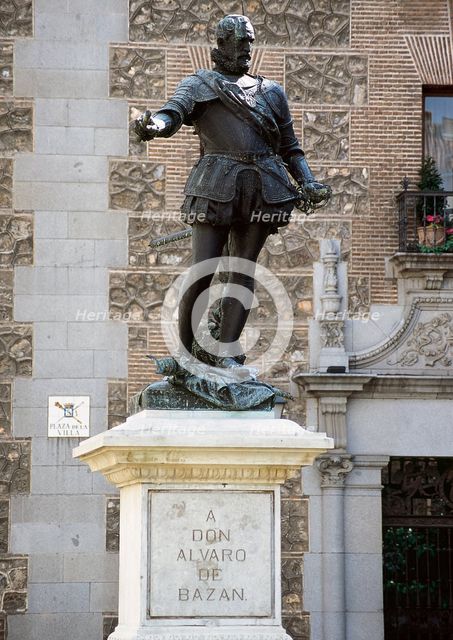 Statue of Alvaro de Bazán, Madrid, Spain, 2008.  Creator: LTL.