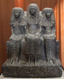 Statue of Amenemheb, Governor of Thebes, with his wife and mother, 14th century BC