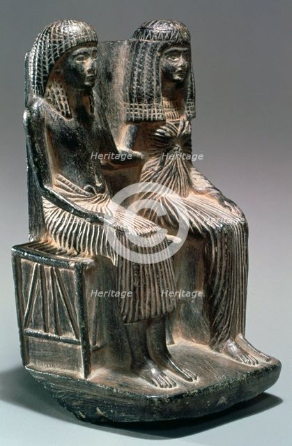 Statue of an Ancient Egyptian official and his wife, 13th-12th century BC. Artist: Unknown