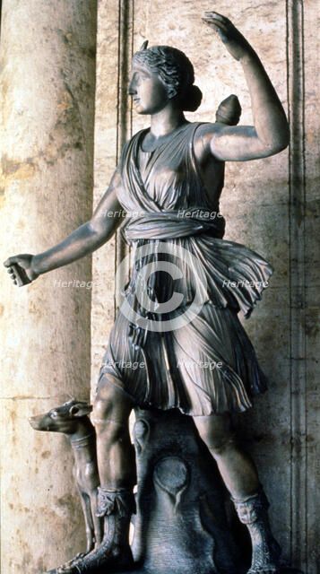 Statue of Artemis, Greek goddess of hunting, woodlands and fertility. Artist: Unknown