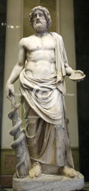 Statue of Asklepios, Greek God of Healing, early 2nd century. Artist: Unknown