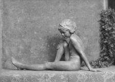 Statue of, by, or belonging to Miss Enid Foster, 1917 or 1918. Creator: Arnold Genthe