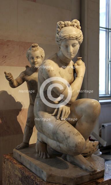 Statue of bathing Aphrodite and Eros. Artist: Unknown