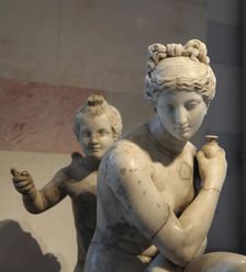 Statue of bathing Aphrodite and Eros