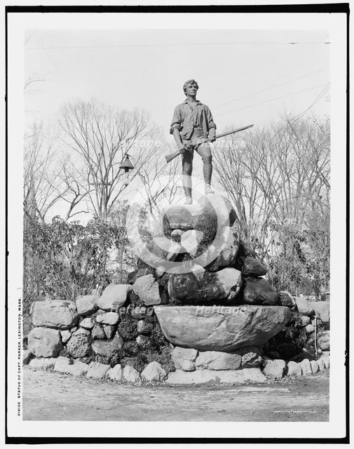 Statue of Capt. Parker, Lexington, Mass., between 1900 and 1906. Creator: Unknown.