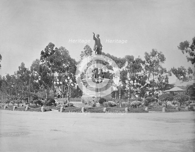 'Statue of Columbus on the Paseo, City of Mexico', c1897. Creator: Unknown.