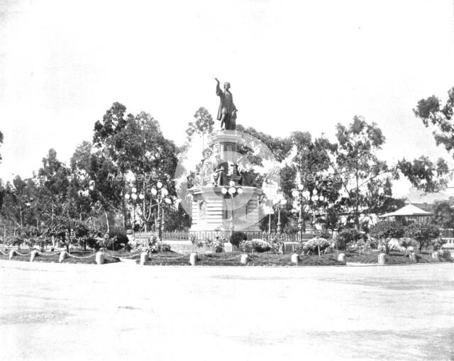 Statue of Columbus on the Paseo, Mexico City, Mexico, c1900.  Creator: Unknown.