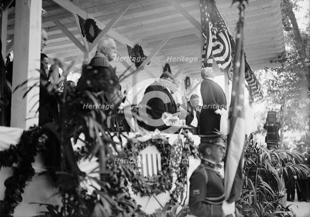 Statue of Commodore John Barry unveiled, Washington DC, 16 May 1914.  Creator: Harris & Ewing.