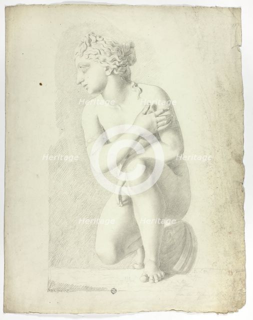 Statue of Crouching Venus, 1774. Creator: John Downman.