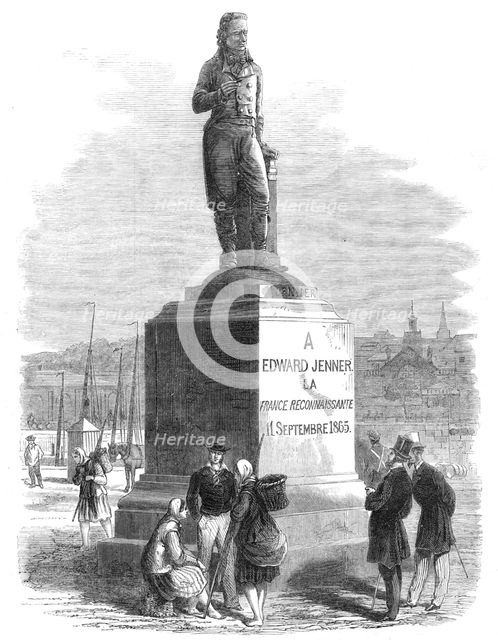 Statue of Dr. Jenner, lately erected at Boulogne, 1865. Creator: Unknown.