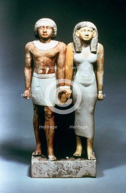 Statue of Egyptian Couple, 5th Dynasty. Artist: Unknown