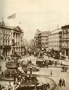 Statue of Eros at Piccadilly Circus, London, c1910, (1935). Creator: Unknown