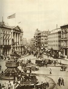 Statue of Eros at Piccadilly Circus, London, c1910, (1935). Creator: Unknown