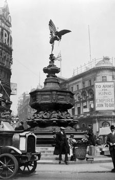 Statue of Eros, Piccadilly Circus, Westminster, London, 1915. Creator: Unknown