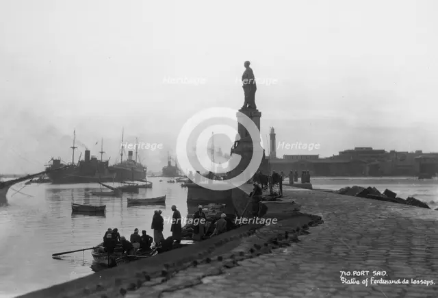 Statue of Ferdinand de Lesseps, Port Said, Egypt, c1920s-c1930s(?). Artist: Unknown