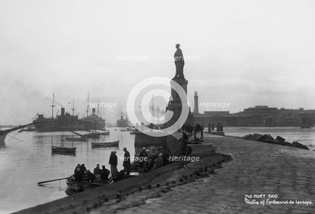 Statue of Ferdinand de Lesseps, Port Said, Egypt, c1920s-c1930s(?). Artist: Unknown