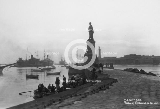 Statue of Ferdinand de Lesseps, Port Said, Egypt, c1920s-c1930s(?). Artist: Unknown