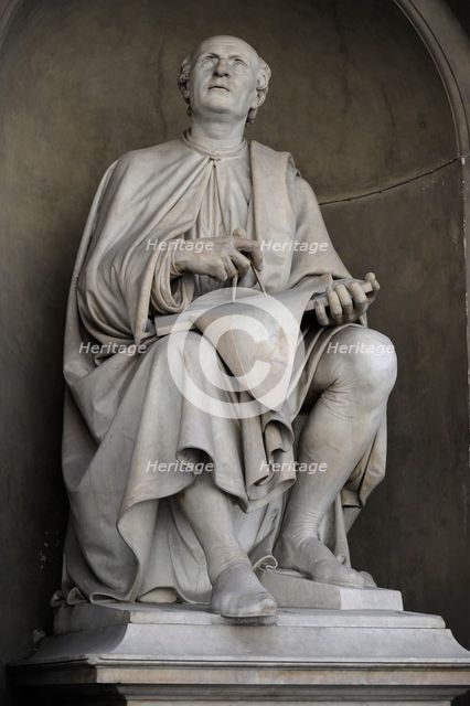 Statue of Filippo Brunelleschi, architect and engineer, Florence. Italy, 1830. Creator: LTL.