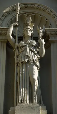 Statue of goddess Athena (Roman Minerva), Palace of Antonio de Mendoza, Guadalajara, Spain, (2001). Creator: LTL