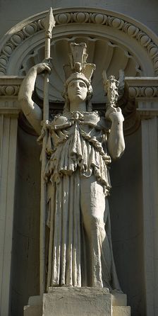 Statue of goddess Athena (Roman Minerva), Palace of Antonio de Mendoza, Guadalajara, Spain, (2001). Creator: LTL